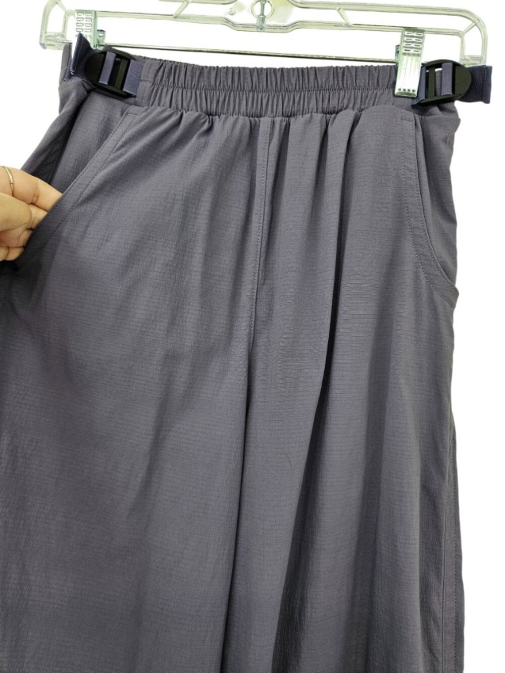 Athleta Girl Trekkie Trail Crop Pants Purple Kids Size L Wide Leg Activewear - Picture 4 of 13
